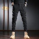 Pantalones cargo de patchwork empalmados estilo diseñador para hombre
