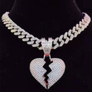 Collar unisex de hip hop con el corazón roto