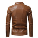 Chaqueta de piel sintética con cuello alzado entallada Fashionista para hombre