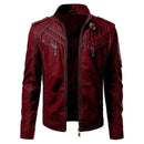 Chaqueta de piel sintética con cuello levantado de otoño Fashionista para hombre