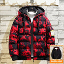 Parka acolchada de invierno con capucha para hombre de camuflaje