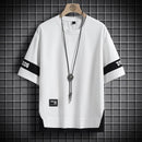 Camisetas casuales de dos colores de corte holgado para hombre