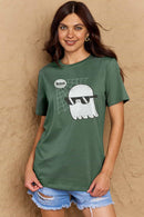 Camiseta de algodón con gráfico BOO de tamaño completo de Simply Love