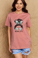 T-shirt en coton graphique Simply Love MOM LIFE pleine taille