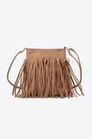 Bolso bandolera de piel sintética con flecos