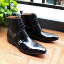 Men's British Genuine Calfskin Leather Cowboy Boots - AM APPAREL