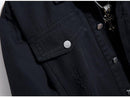 Men's Flower Print Black Denim Jacket - AM APPAREL