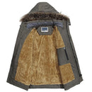 Men's Warm Thick Winter Fleece Parkas Jacket - AM APPAREL