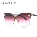 ROYAL GIRL Oversize Rimless Women's Sunglasses - AM APPAREL