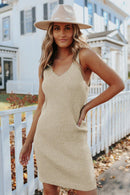 V Neck Sleeveless Ribbed Dress - AM APPAREL