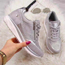Women's Lace-Up Vulcanized Sneakers - AM APPAREL