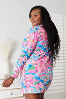 Cardigan fleuri à manches longues ouvert sur le devant Double Take