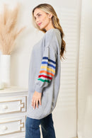 Cardigan long ouvert sur le devant à rayures multicolores Double Take