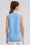 Débardeur fendu à col rond