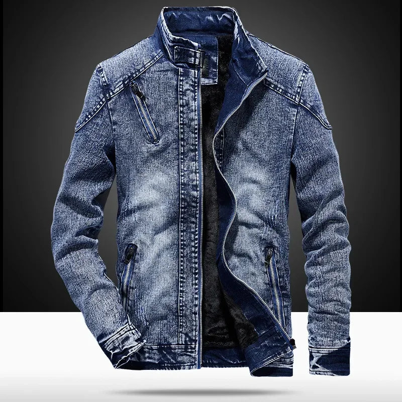 Men's Winter Slim Fit Korean Denim Jacket