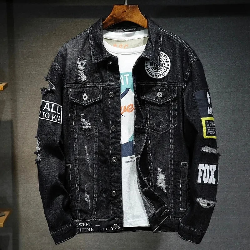 Men's Loose Fit Streetwear Denim Jacket