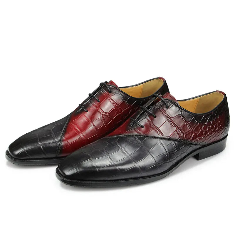 Men's Genuine Leather Two Tone Oxford Shoes