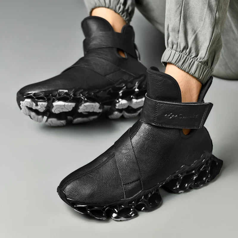 KICK Men's Luxe Casual High Top Platform Sneakers