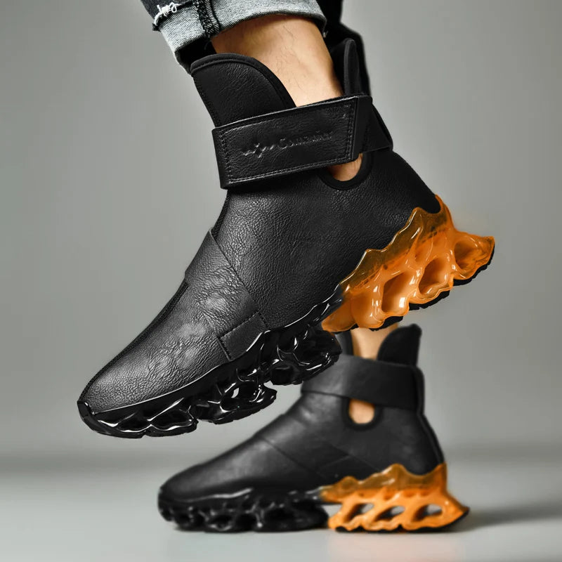 KICK Men's Luxe Casual High Top Platform Sneakers
