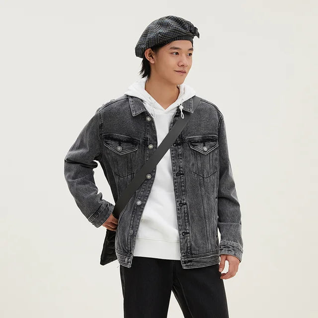 SEMIR Men's Korean Retro Denim Jacket