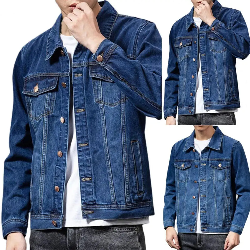 Men's Spring Turn-Down Collar Denim Jacket