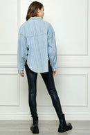Haut en jean boutonné à épaules tombantes Veveret