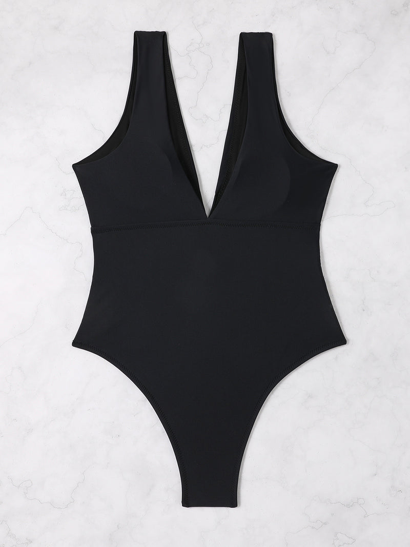 Plunge Wide Strap One-Piece Swimwear