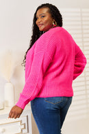 Cardigan tissé à épaules tombantes ouvert sur le devant en tricot côtelé droit