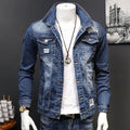 Men's Streetwear Stand-Up Collar Denim Jacket