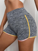 Shorts jaspeados con cinturilla ancha