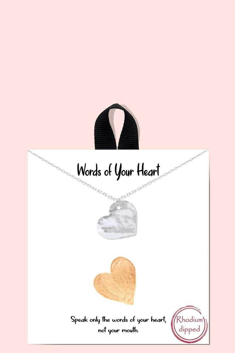 18k Gold Rhodium Dipped Words Of Your Heart Necklace - AM APPAREL