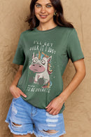 Simply Love Pleine Grandeur Je M'en remettrai J'AI JUSTE BESOIN D'ÊTRE DRAMATIQUE Tee-shirt en coton graphique