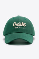 CREATE NEW LIFE Casquette de baseball ajustable en coton