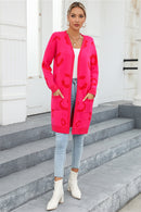 Cardigan imprimé à manches longues avec poches