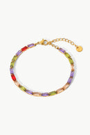 Pulsera con circonitas multicolores chapadas en oro de 18 quilates