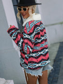 Veste à col zippé géométrique