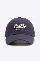 CREATE NEW LIFE Casquette de baseball ajustable en coton