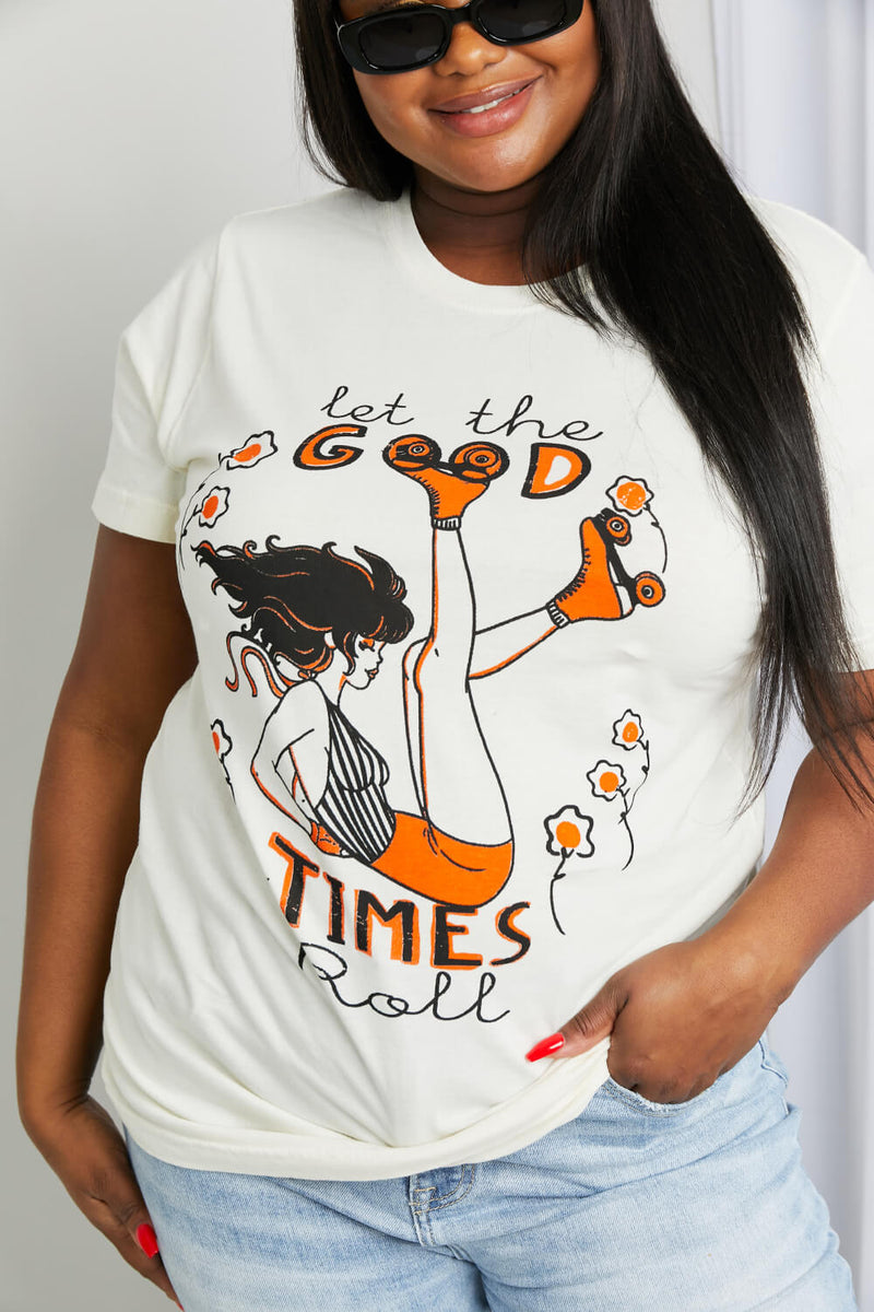 mineB Taille réelle LET THE GOOD TIMES ROLL T-shirt graphique