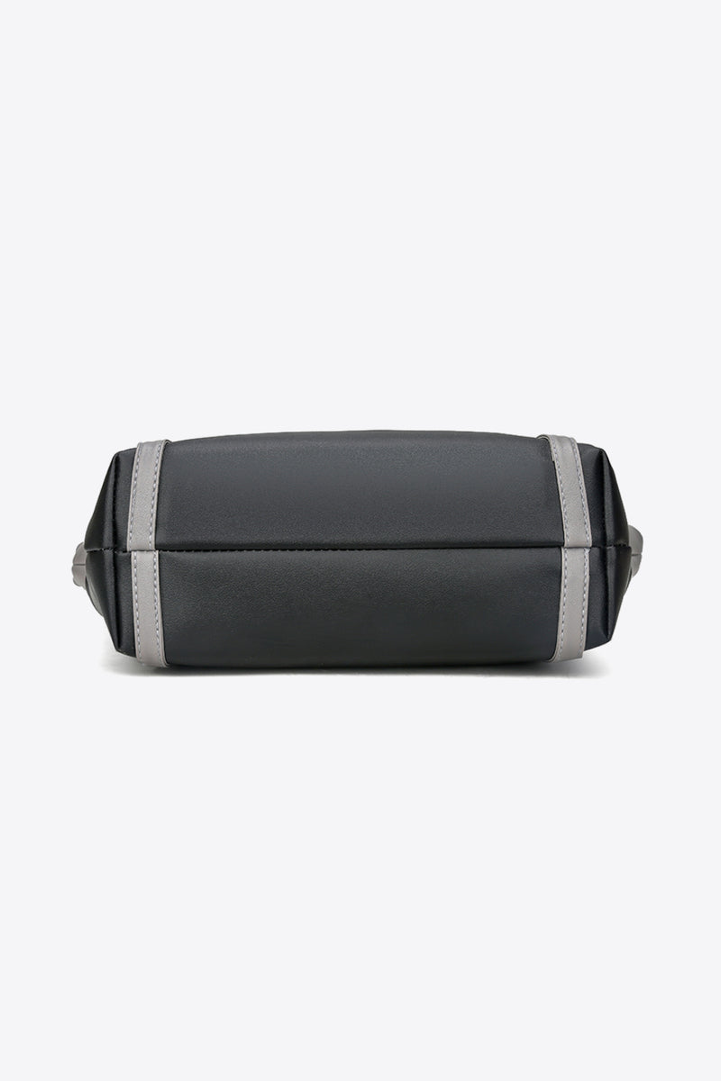 Two-Tone PU Leather Tote Bag