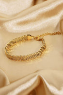 Bracelet Chaîne Large Plaqué Or 18K