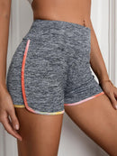 Shorts jaspeados con cinturilla ancha