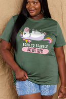 Simply Love Taille réelle NÉ POUR SPARKLE MAIS PAS AUJOURD'HUI T-shirt en coton graphique