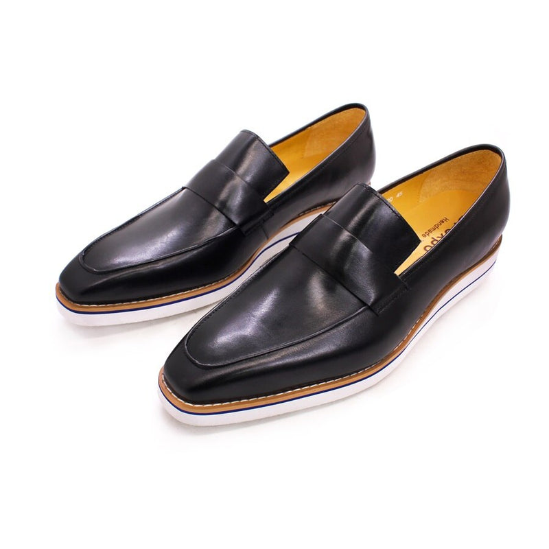 Chaussures plates confortables en cuir véritable pour hommes 