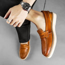 Mocasines británicos de cuero de vaca transpirable para hombre YOM