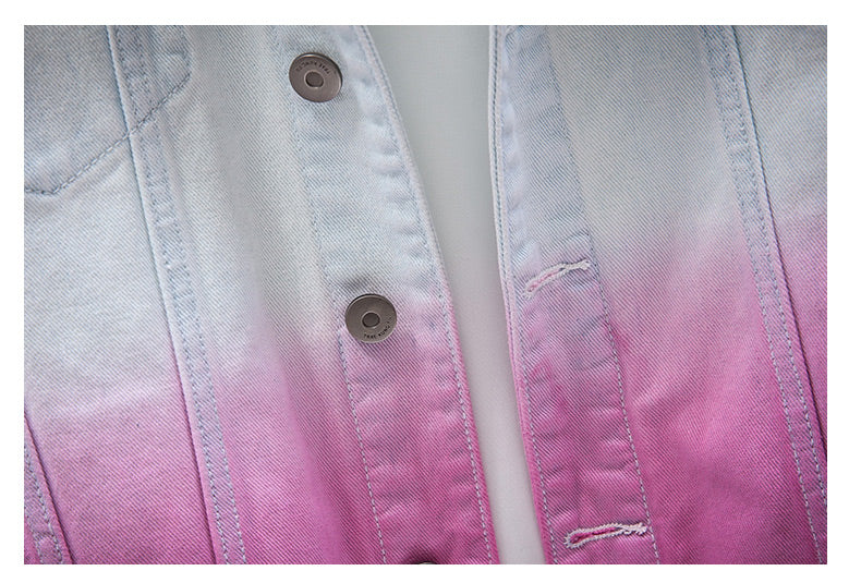 Men's Trendy Gradient Color Denim Jacket
