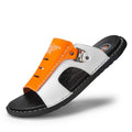 Sandales pantoufles bicolores en cuir véritable SSX pour hommes 