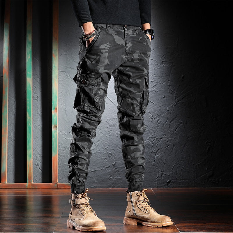 Pantalon Cargo Camouflage Streetwear Mode Homme 
