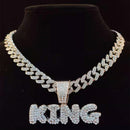 KING Pendentif pour homme Iced Out Collier