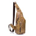 BULLCAPTAIN  Men's Leather Messenger Chest Bag