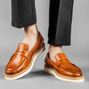 Mocasines británicos de cuero de vaca transpirable para hombre YOM